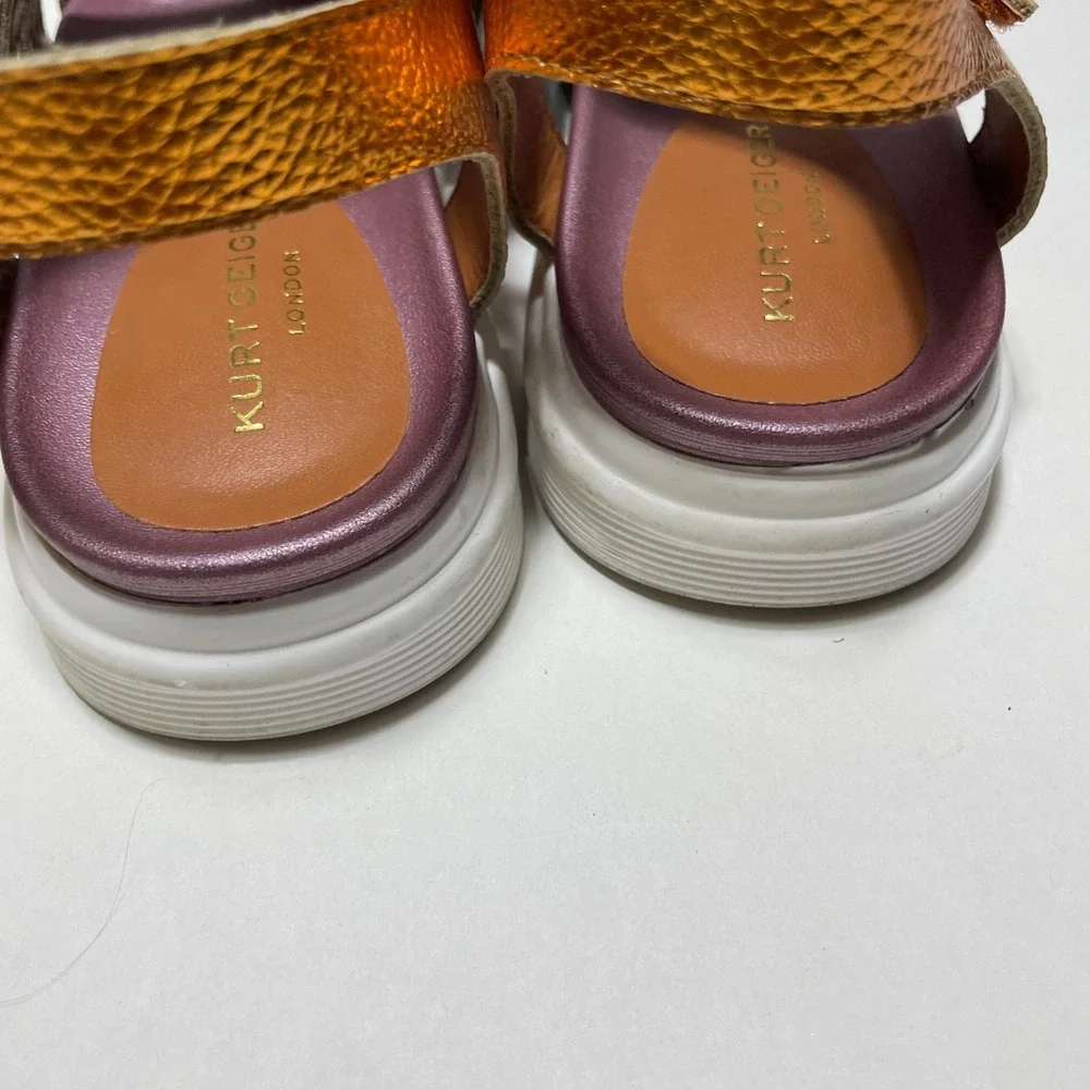 Kurt Geiger 3 London‎ Mini Fisherman Sandals Multicolor Rainbow Metallic Leather